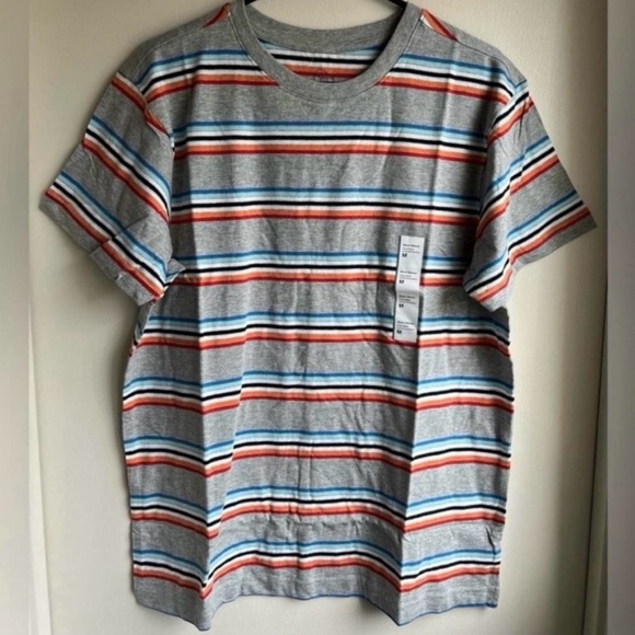 NWT Striped Men’s Shirt - Gray, Blue, Teal, White, and Black - Picture 1 of 2